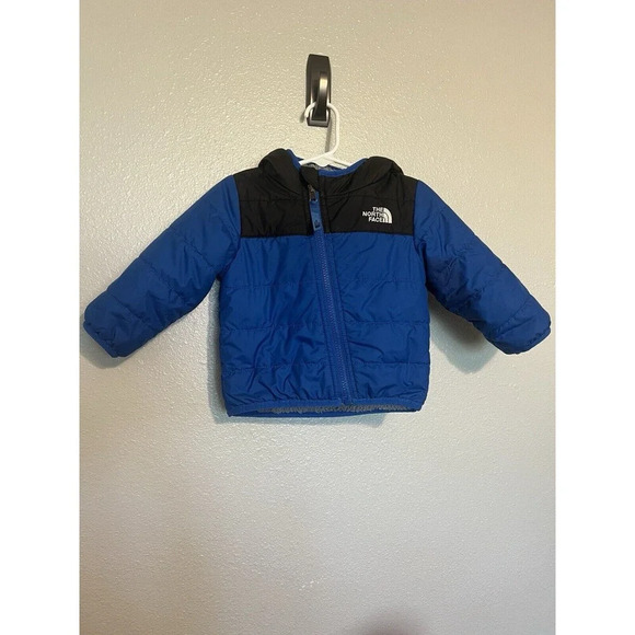The North Face Hooded Sherpa Lined Puffy Jacket Infant Infant Boys 6-12m Stained - Picture 1 of 7